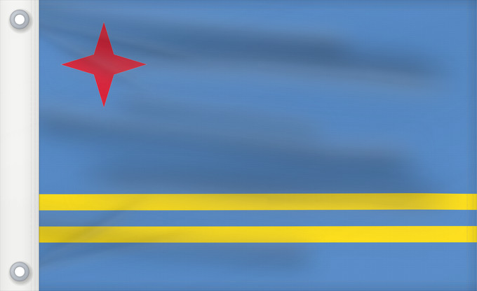 Bandera, con dos ojales metálicos y lado del asta reforzado: Aruba	Флаг Арубы