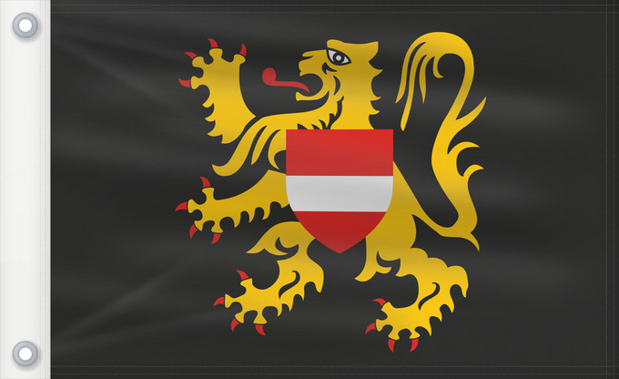 Bandera, con dos ojales metálicos y lado del asta reforzado: Flemish Brabant	Pavillon de la province Flamande du Brabant  Belgique	Brabante Flamenco	Flämisch-Brabant	Brabante Fiammingo