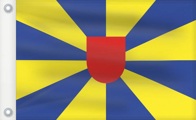 Bandera, con dos ojales metálicos y lado del asta reforzado: West Flanders Flandre-Occidentale Flandes Occidental Westflandern Fiandre occidentali