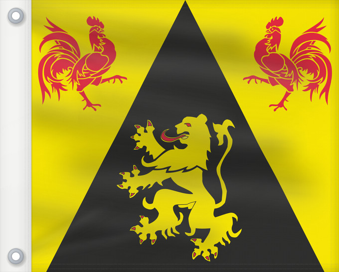 Bandera, con dos ojales metálicos y lado del asta reforzado: Province BE Brabant Wallon	Walloon Brabant	Brabant wallon	Brabante Valón	Wallonien Brabant	Brabante Vallone