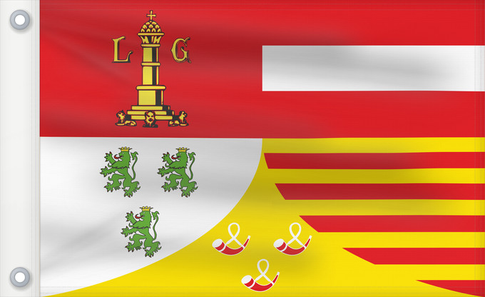 Bandera, con dos ojales metálicos y lado del asta reforzado: Liège (fr)