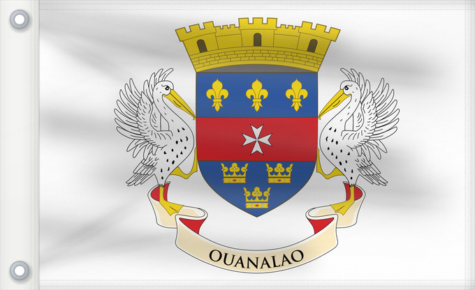 Bandera, con dos ojales metálicos y lado del asta reforzado: Saint Barthélemy