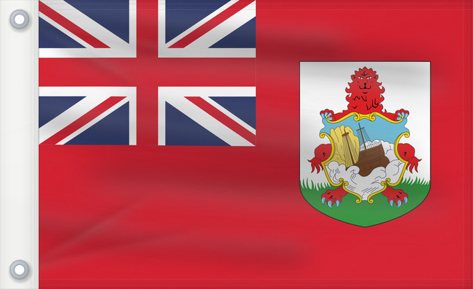 Flag, with two metal eyelets and reinforced hoist: Bermuda Bermudes Bermudas Bermudów Bermudas fana Brattagh ny Bermioodee Флаг Бермуд
