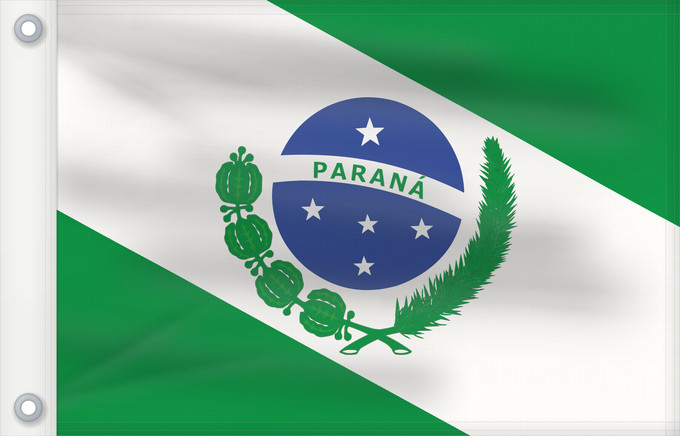 Bandera, con dos ojales metálicos y lado del asta reforzado: Paraná