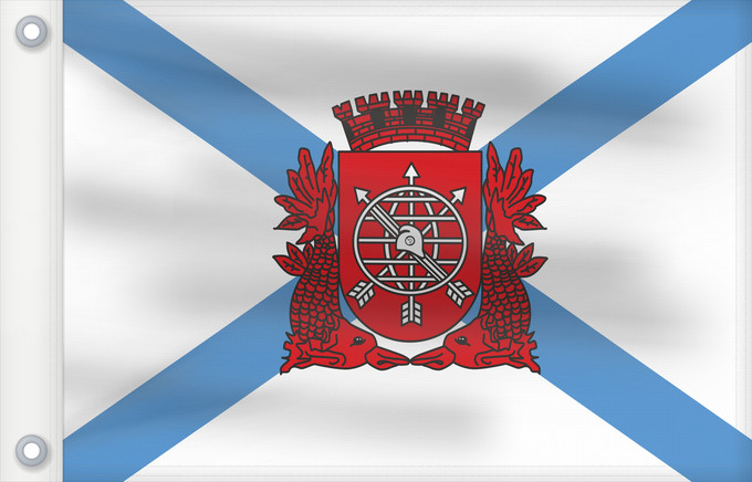 Bandera, con dos ojales metálicos y lado del asta reforzado: Cidade do Rio de Janeiro City of Rio de Janeiro Rio de Janeiro Río de Janeiro Stadt Rio de Janeiro
