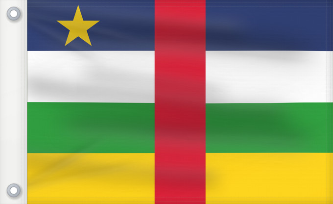 Flag, with two metal eyelets and reinforced hoist: Central African Republic The proportions of this flag are 3 2; however République centrafricaine República Centroafricana Zentralafrikanischen Republik Repubblica Centrafricana Centraal-Afrikaanse Republiek علم جمهورية أفريقيا الوسطى Af den Central Afrika