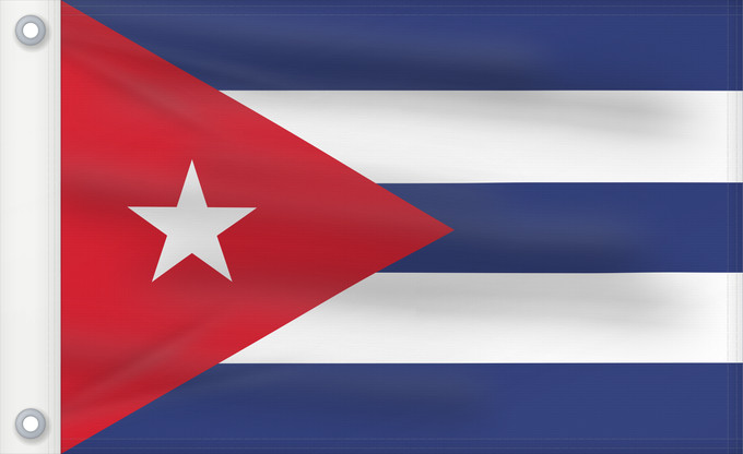 Bandera, con dos ojales metálicos y lado del asta reforzado: Cuba	Kuba	علم كوبا	Banniel Cuba	Kubo	پرچم کوبا	Kiba	Флаг Кубы	Kube	Kubas	Прапор Куби	Quốc kỳ Cuba	​古巴国旗