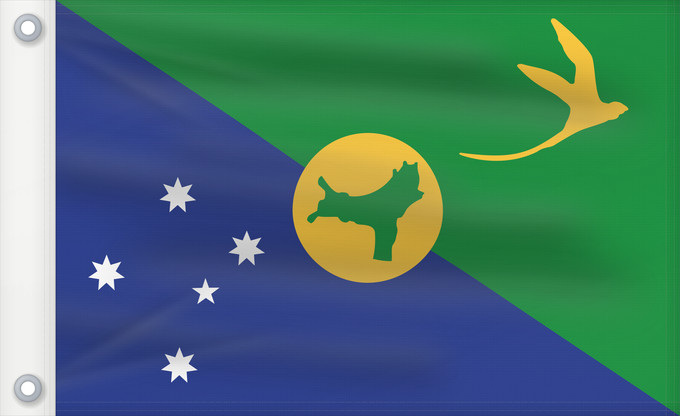 Bandera, con dos ojales metálicos y lado del asta reforzado: Christmas Island	Île Christmas	Isla de Navidad	Weihnachtsinsel	Isola di Natale