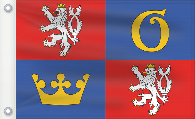 Bandera, con dos ojales metálicos y lado del asta reforzado: Hradec Kralove Region Hradec Králové Region Région de Hradec Králové Región de Hradec Králové Region Hradec Králové Regione di Hradec Králové