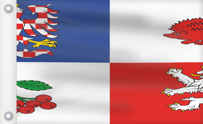 Flagge, mit zwei Metallösen und verstärktem Besatzband: Vysocina Region	Vysočina Region	Région de Vysočina	Región de Vysočina	Region Vysočina
