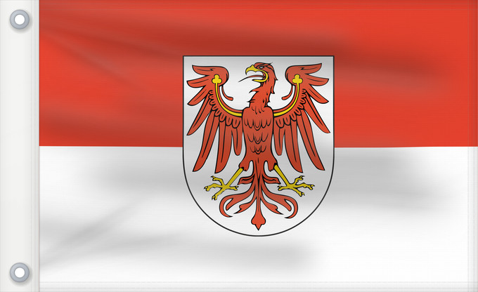 Drapeau, avec deux œillets métalliques et guindant renforcé : Brandenburg Brandebourg Brandeburgo