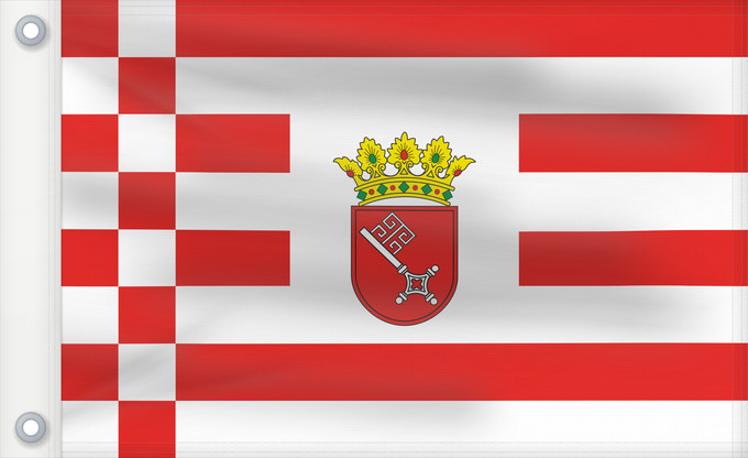 Bandera, con dos ojales metálicos y lado del asta reforzado: Bremen Brême Brema