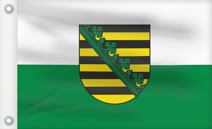 Flag, with two metal eyelets and reinforced hoist: Saxony Civil flag of Saxony Saxe Sajonia Landesflagge Sachsens Sassonia Sachsens Chorhoj Sakskeje Flaage fon Saksen
