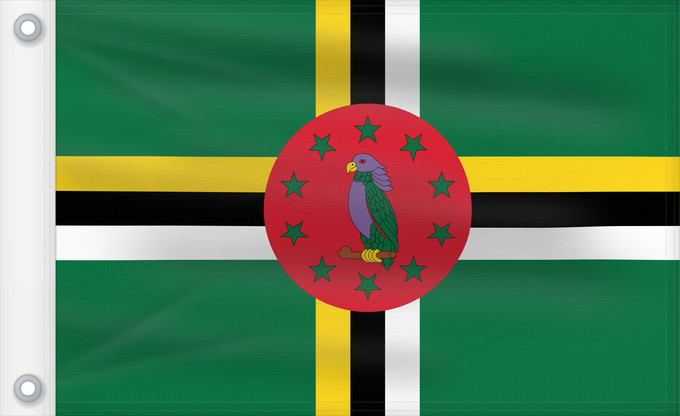 Flag, with two metal eyelets and reinforced hoist: Dominica	 Dominique	Dominica lipp	Dominican	ドミニカ国の国旗	Флаг Доминики	Dominike	Dominicas