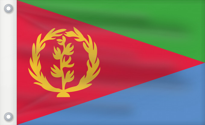 Drapeau, avec deux œillets métalliques et guindant renforcé : Eritrea L Érythrée Dell Eritrea የኤርትራ ባንደራ علم إريتريا Af Eritrea Eritreo پرچم اریتره דגל אריתריאה Alaabaa Eritrea Флаг Эритреи S Eritrea Eritreje Eratareya Eritreas ባንደራ ኤርትራ