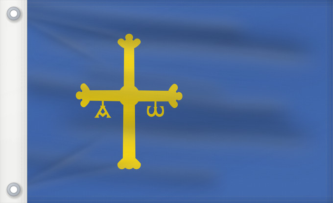 Drapeau, avec deux œillets métalliques et guindant renforcé : Asturias Principality of Asturias Principauté des Asturies Principado de Asturias Asturien D Asturies Флаг Астурии