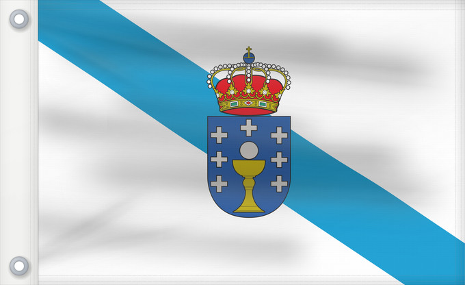 Flag, with two metal eyelets and reinforced hoist: Galicia Galice Galizia