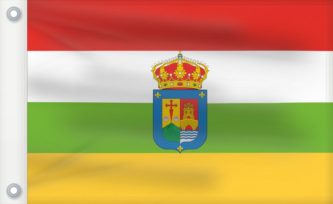 Bandera, con dos ojales metálicos y lado del asta reforzado: La Rioja