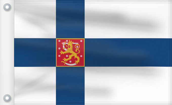 Flagge, mit zwei Metallösen und verstärktem Besatzband: Finland Finlande Finlandia Finnland Finlandese Finlândia Finlandii Þjóðfáni Finnlands Finská vlajka Finlands Finnlando Soome lipp Suomen Fionlainne Finnország Finnlands Finniae Finnesche Fändel Somijas Il-Bandiera tal-Finlandja Finlands flagg Det finske f