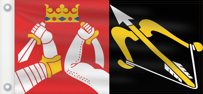 Flag, with two metal eyelets and reinforced hoist: Itä-Suomen lääni