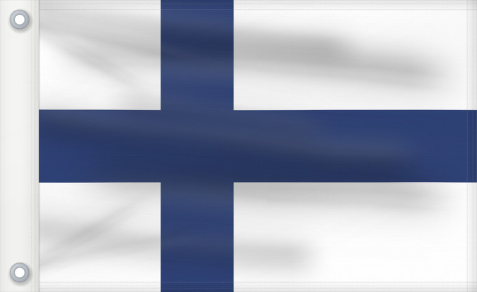 Flagge, mit zwei Metallösen und verstärktem Besatzband: Finland	Finlande	Finlandia	Finnland	Finlandese	Finlândia	Finlandii	علم فنلندا	Сцяг Фінляндыі	Национално знаме на Финландия	Finská vlajka	Finlands	Σημαία της Φινλανδίας	Finnlando	Soome lipp	پرچم فنلاند	Suomen	Fionlainne	Finnország	Finnlands	Finniae	Finnesc