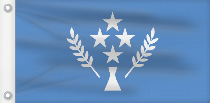 Drapeau, avec deux œillets métalliques et guindant renforcé : Kosrae State of Kosrae - Ratio 37 70 Description of the flag Kosrae state flag has a number of images L etat de Kosrae Staates Kosrae im Verhältnis 37 70 Beschreibung der Flagge Hellblau steht für den Pazifik