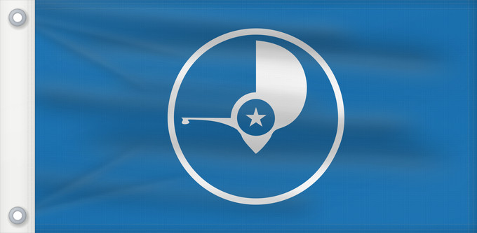 Drapeau, avec deux œillets métalliques et guindant renforcé : Yap	Guaire