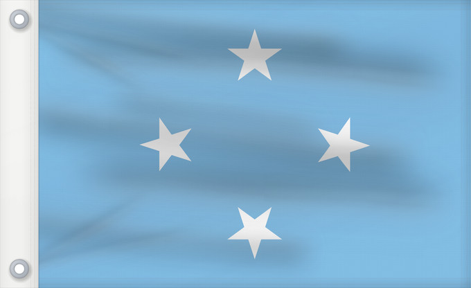 Bandera, con dos ojales metálicos y lado del asta reforzado: Federated States of Micronesia	Micronesia	Micronésie	Mikronesien