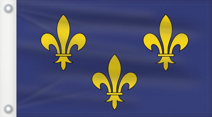 Bandera, con dos ojales metálicos y lado del asta reforzado: Île-de-France Unofficial Non-officiel de la région Île-de-France en France 이 것은 일드프랑스의 깃발입니다