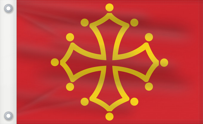 Bandera, con dos ojales metálicos y lado del asta reforzado: Midi-Pyrénées