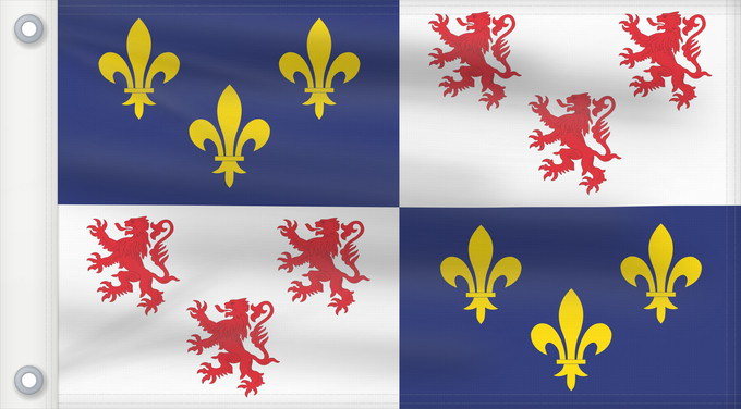 Flagge, mit zwei Metallösen und verstärktem Besatzband: Picardie	Region Picardie in France	Région Picardie en France	Picardo	Picard