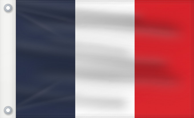 Bandera, con dos ojales metálicos y lado del asta reforzado: France	Francia	Frankreich	France in #002654, #FFFFFF, #CE1126