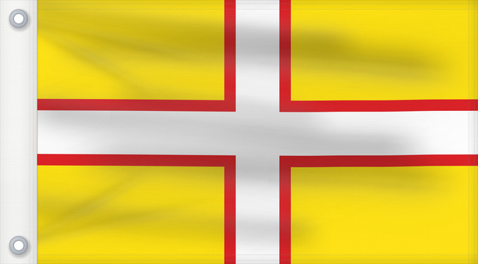 Flag, with two metal eyelets and reinforced hoist: Dorset	Dorset, England