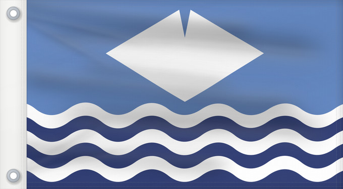 Bandera, con dos ojales metálicos y lado del asta reforzado: Isle of Wight	île de Wight	Isla de Wight	Isola di Wight	Isle of Wight The registered Isle of Wight