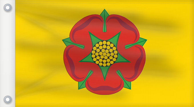 Bandera, con dos ojales metálicos y lado del asta reforzado: Lancashire