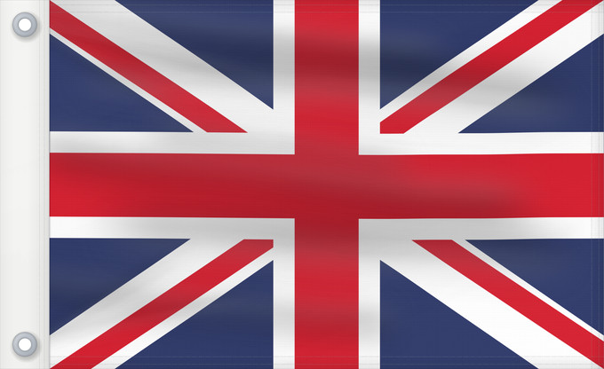 Flag, with two metal eyelets and reinforced hoist: United Kingdom	Royaume-Uni	Reino Unido	Vereinigtes Königreich	Regno Unito