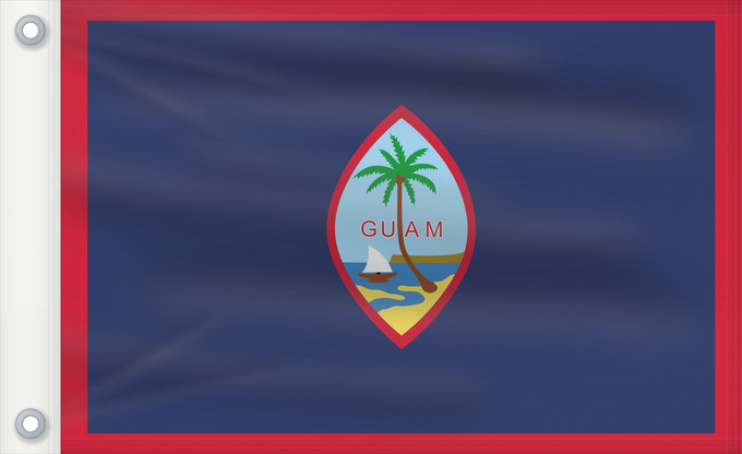 Drapeau, avec deux œillets métalliques et guindant renforcé : Guam	Guam, courtesy an e-mail from the author of xrmap	Banderan Guåhån	Teritoriilor Guam
