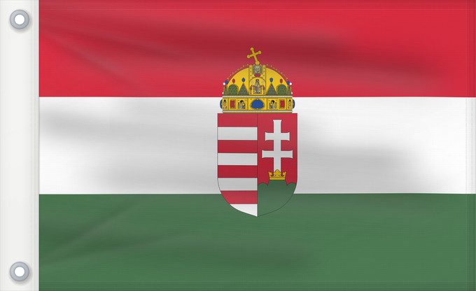 Bandera, con dos ojales metálicos y lado del asta reforzado: Hungary	Hongrie	Hungría	Ungarn	Dell Ungheria	Hongarije	Hungria	Banniel Hungaria	Ungarns	Hungario	Ungari lipp	Unkarin	HUngáire	Magyarország	Hungaria	Hungariae	Tal-Ungerija	Styago Ungariya	Ungariei	Madžarske	Ungerns	Stän Macaräna