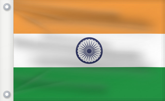 Drapeau, avec deux œillets métalliques et guindant renforcé : India Inde Indien