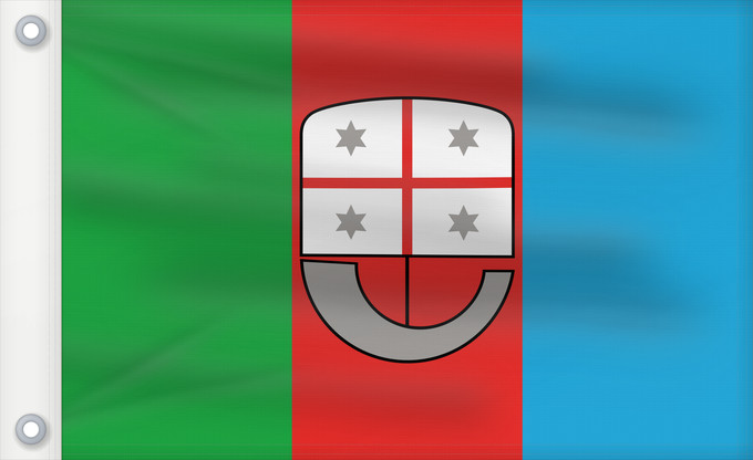 Drapeau, avec deux œillets métalliques et guindant renforcé : Liguria Italian region Liguria ligure Ligurien Regione italiana Liguria