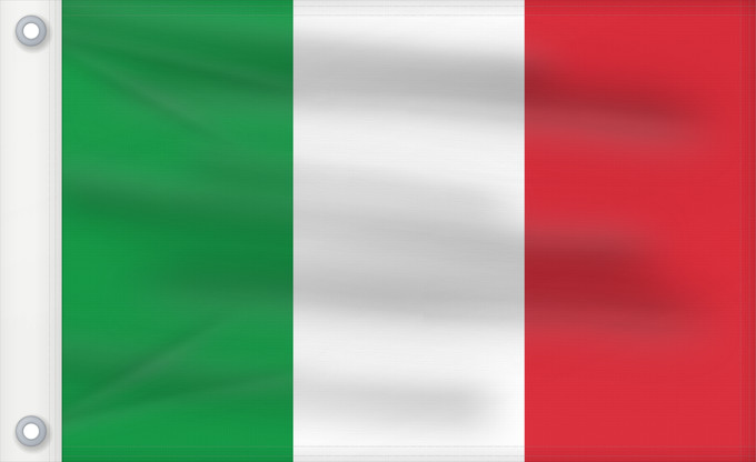 Drapeau, avec deux œillets métalliques et guindant renforcé : Italy	Italie	Italia	Italien