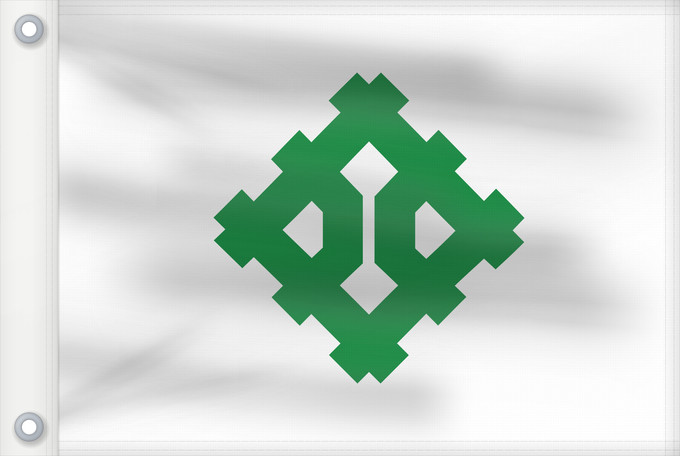 Bandera, con dos ojales metálicos y lado del asta reforzado: Hukui [Fukui]