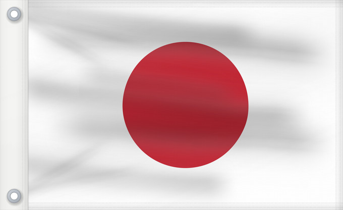 Bandera, con dos ojales metálicos y lado del asta reforzado: Japan Japon Japón Giappone
