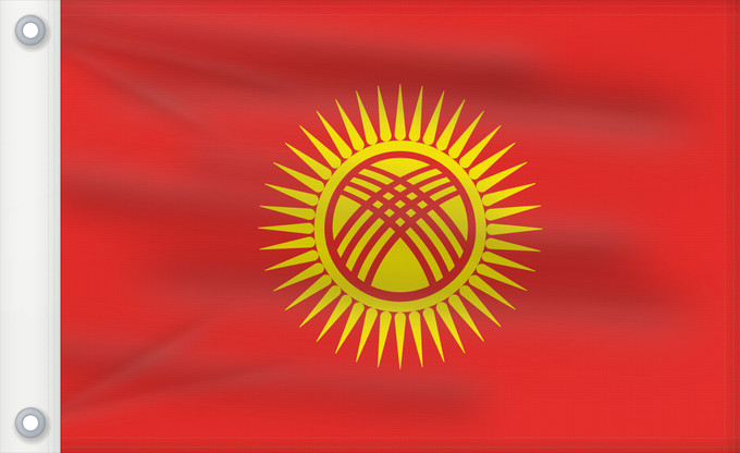 Flag, with two metal eyelets and reinforced hoist: Kyrgyzstan	Kirghizistan	Kirguistán	Kirgisistan	Kirgizië	علم جمهورية قرغيزستان	Qırğız Respublikasının	Дзяржаўны сцяг Кыргыстану	Kyrgyzstánu	Kirgizio	Ղրղզստանի դրոշը	ყირგიზეთის დროშა	Қырғыз Республикасының мемлекеттік байрағы	Кыргыз Республикасынын мамлекет