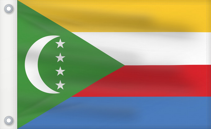 Drapeau, avec deux œillets métalliques et guindant renforcé : Comoros Comores Comoras Komoren Comore