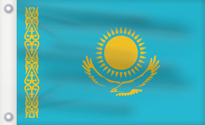 Drapeau, avec deux œillets métalliques et guindant renforcé : Kazakhstan	Kazajistán	Kasachstan	Repubblica del Kazakistan	Kazachstan	Qazaxıstan Respublikasının	Сцяг Казахстана	Национално знаме на Казахстан	কাজাখস্তানের জাতীয় পতাকা	Banniel br Kazakstan	Kazahstana	Kazachstánu	Казахстан Республикин ялавӗ	Kazaĥio	Ղազախս