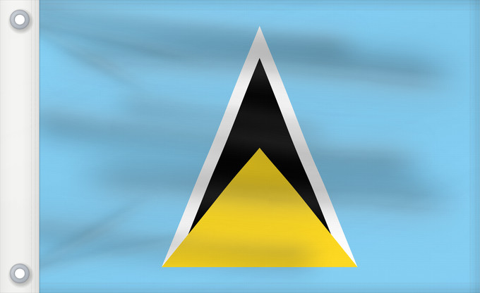 Drapeau, avec deux œillets métalliques et guindant renforcé : Saint Lucia	Sainte-Lucie	Santa Lucía	Saint Lucias	St. Lucia	Santa Llucía	Sent Lisi	სენტ-ლუსიას დროშა	Sen Lusia	Флаг Сент-Люсии	Saint Lucije