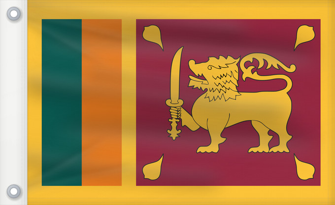 Bandera, con dos ojales metálicos y lado del asta reforzado: Sri Lanka Sri Lankas Sri Lanki শ্রীলঙ্কার জাতীয় পতাকা Sri-Lanko Флаг Шри-Ланки श्रीलङ्का ध्वज ශ්රී ලංකාවේ ජාතික කොඩිය இலங்கையின் தேசியக்கொடி Stän Sri-Lankäna