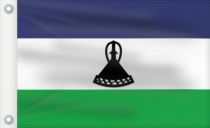 Drapeau, avec deux œillets métalliques et guindant renforcé : Lesotho	Lesoto	Lesothos	Lesota	Seboko ye Lesotho