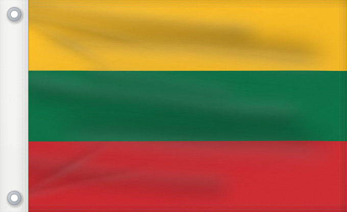 Flag, with two metal eyelets and reinforced hoist: Lithuania Lituanie Lituania Litauen Lituana Litouwen Lituânia Litwy Сцяг Літвы Сьцяг Летувы Национално знаме на Литва Litevská vlajka Litauens Σημαία της Λιθουανίας Litovio Leedu lipp Liettuan Liotuáine דגל ליטא Litve Litvánia リトアニアの国旗 ლიტვის დროშა Lietuv